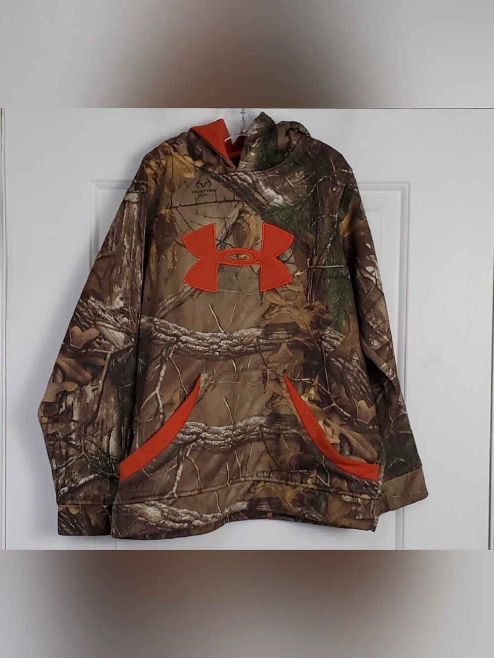 Under Armour Youth Loose Fit Realtree Camo Hoodie Sweatshirt - Size L - GUC